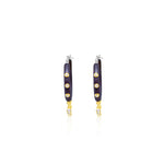 Blue Fringe Diamond Hoops