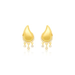 Solar Yellow Rhodium and Diamond Fringe Studs