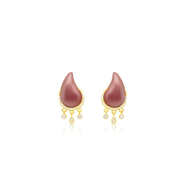 Terracota Rhodium and Diamond Fringe Studs