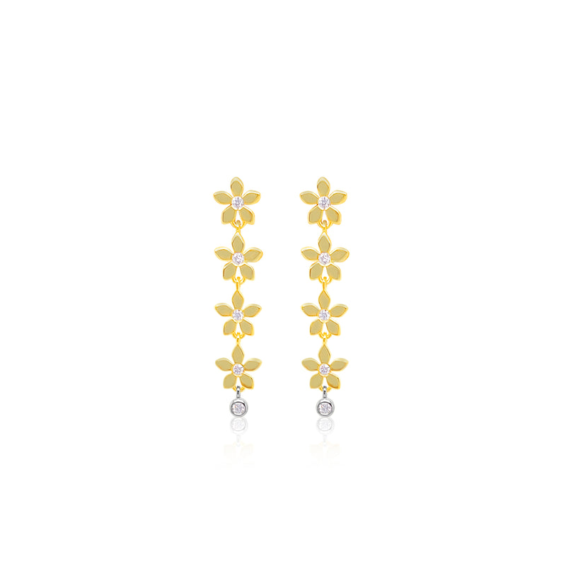 14kt Yellow Gold Diamond Flower Necklace