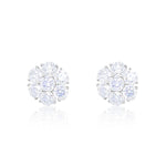 5 ct White Gold Floral Motif Lab Grown Earrings