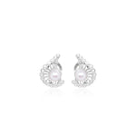 White Pearl and Diamond Earrings Clip on