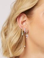 Drop Drilled Diamond Huggies - SINGLE (Half Pair)