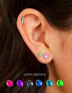 Groovy Purple Diamond Heart Studs