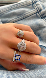 White Gold and Sapphire Antique Ring ONLINE EXCLUSIVE