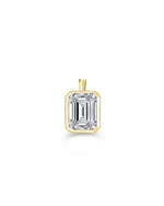 Lab Grown Emerald Cut Bezel Set Charm