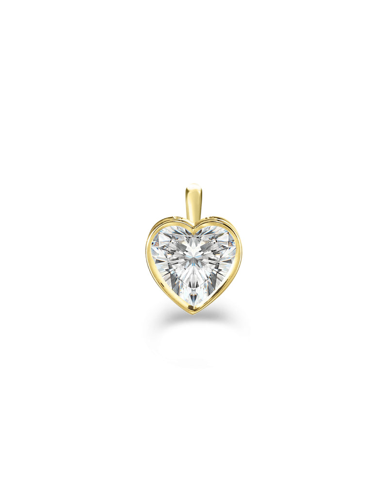 Lab Grown Heart Cut Bezel Set Charm