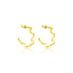 Yellow Gold Squiggle Huggies