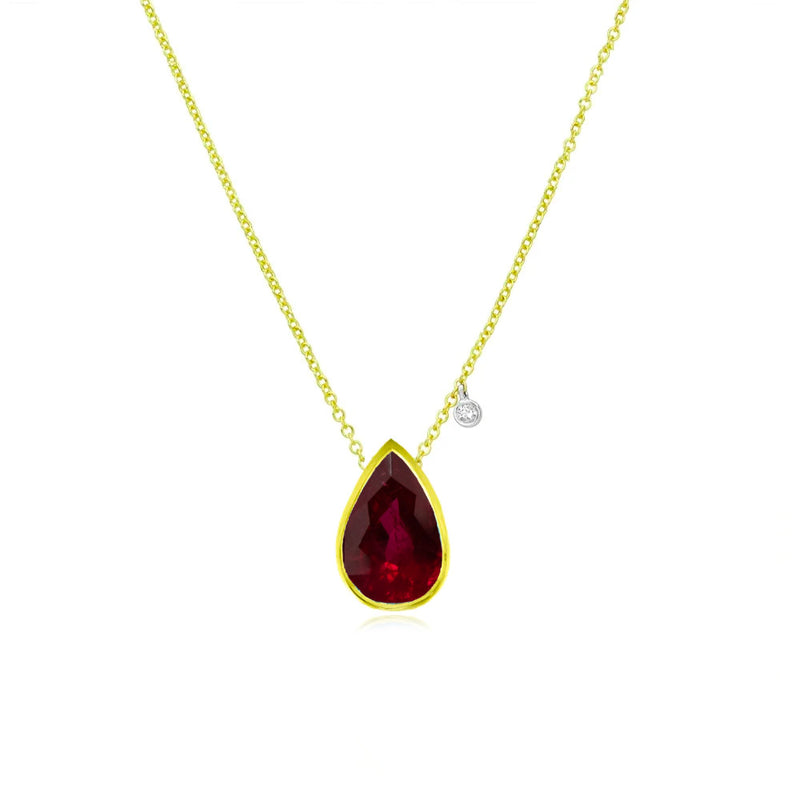 January Birthstone | Garnet Pear Necklace