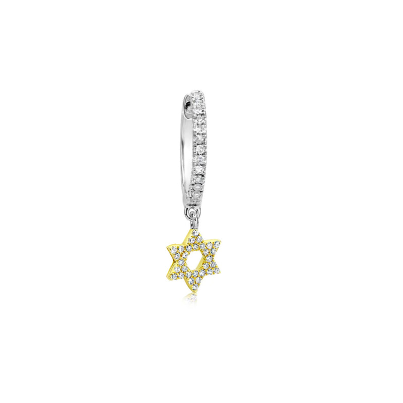 Jewish Star Huggie