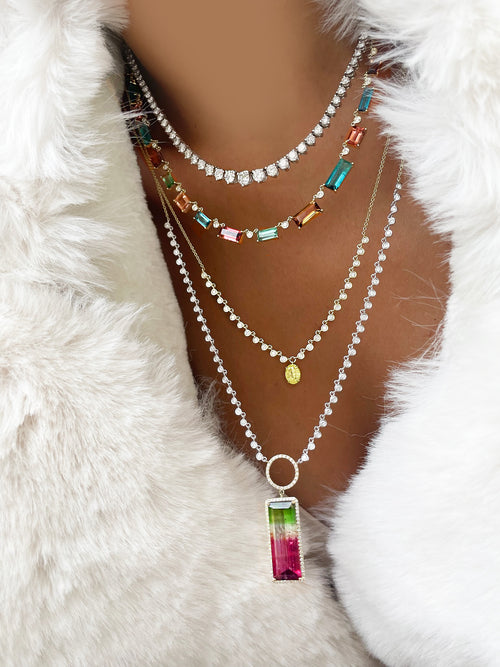 Yellow Gold Champagne Diamond Necklace