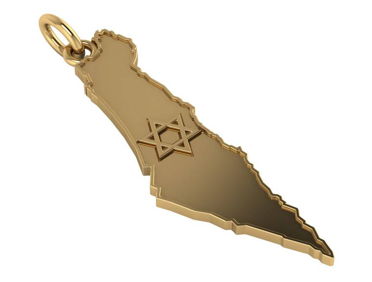 Map of Israel Charm 14kt Yellow Gold Online Exclusive