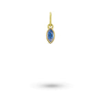 Blue Sapphire Marquise Cut Hoop Charm