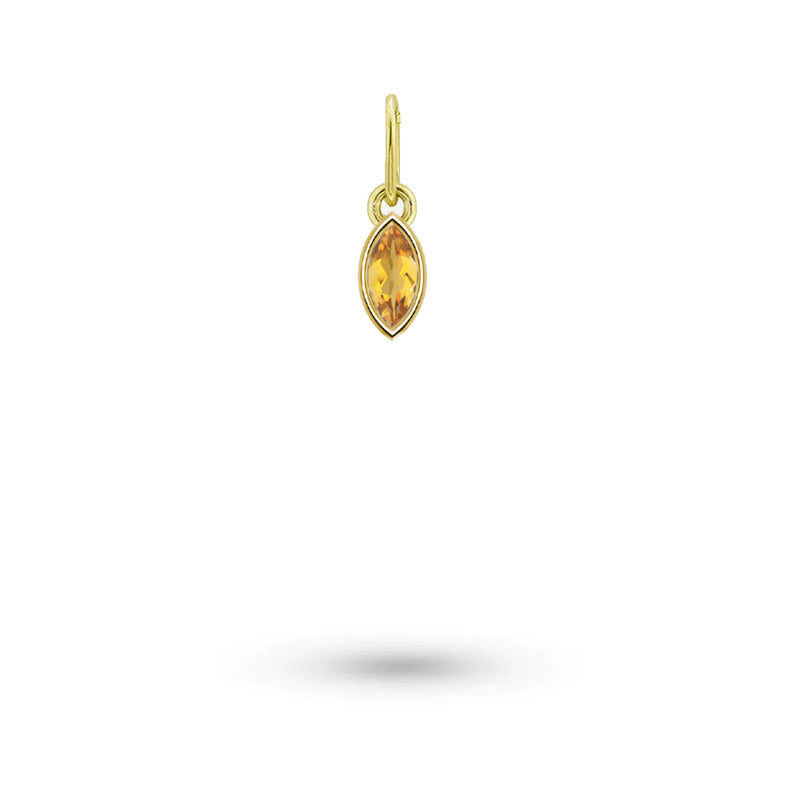 Citrine Marquise Cut Hoop Charm