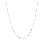 White Gold Choker with 10 Diamond Bezels