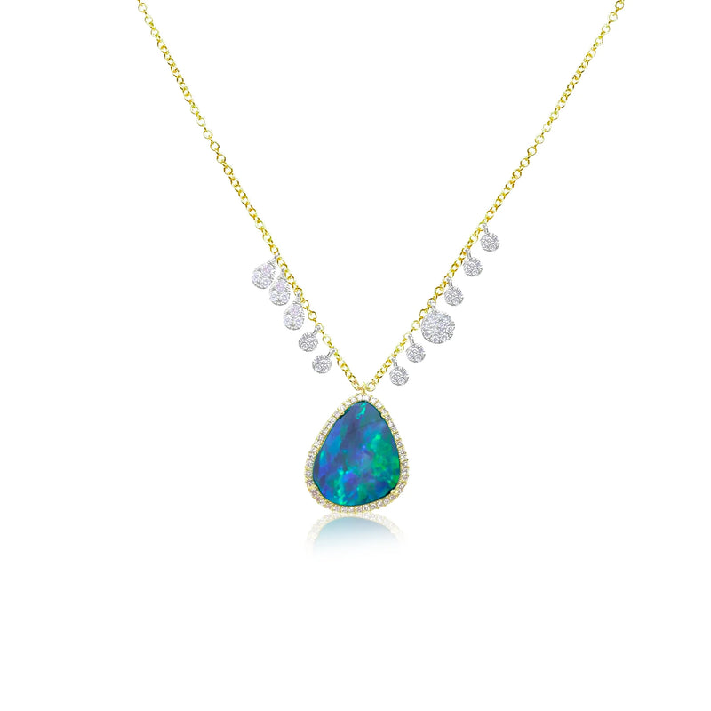 Signature Yellow Gold Diamond Opal Necklace