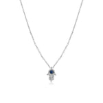 Blue Sapphire Hamsa Necklace