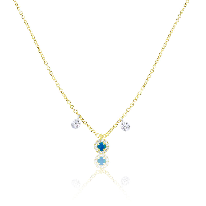 Dainty Yellow Gold Opal Necklace