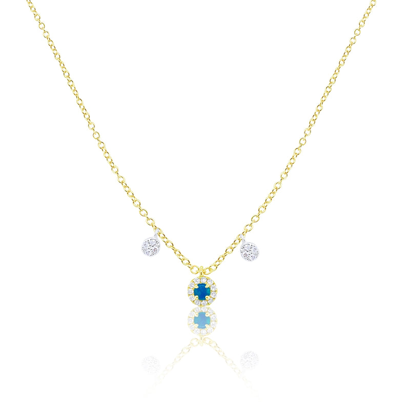 Dainty Yellow Gold Opal Necklace