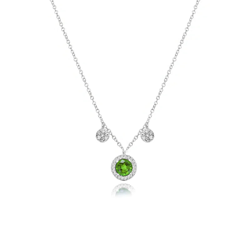 White Gold Peridot Necklace with Diamond Accents