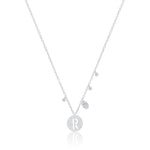 White Gold Initial Necklace "R"