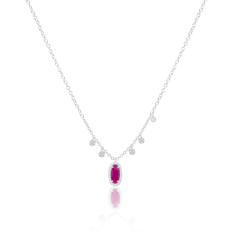 Oval Ruby Diamond Necklace
