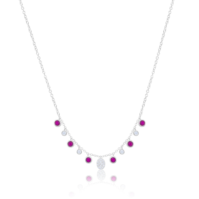 Ruby Diamond Fringe Layering Necklace