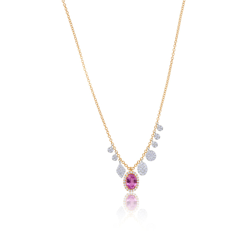 Pink Sapphire Charm Necklace