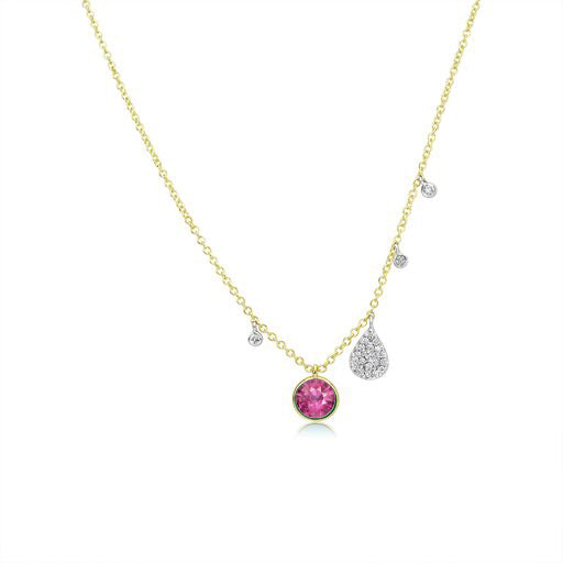 Pink Sapphire and Diamond Necklace