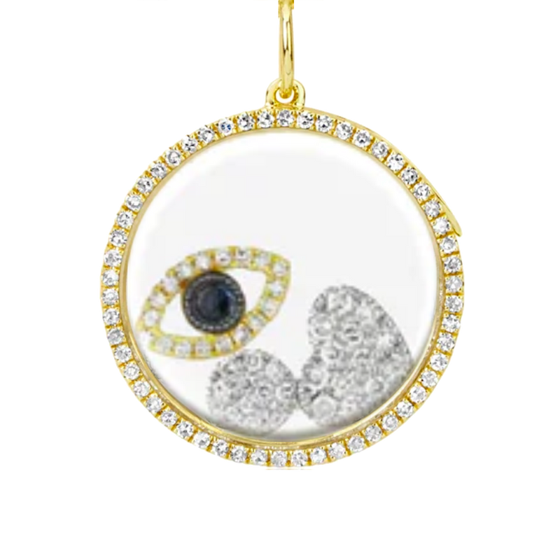 14kt Yellow Gold Shaker Evil Eye Symbols