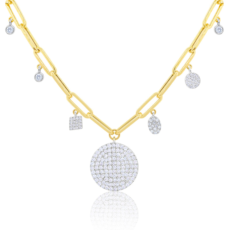 Diamond and Gold Paper Clip Chain