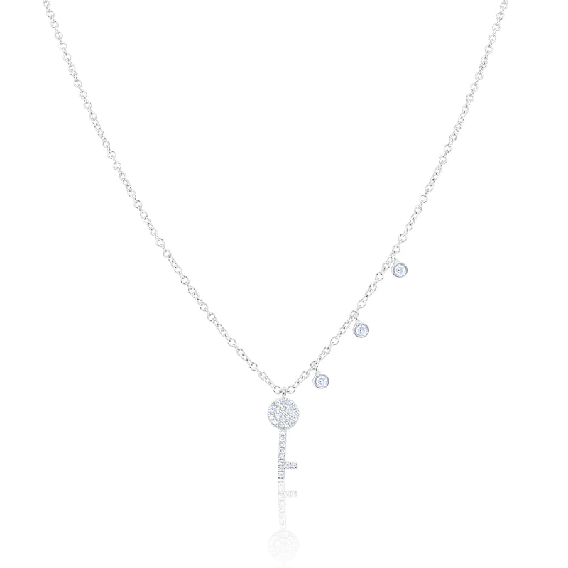 Diamond Key and Bezel Necklace
