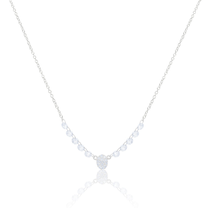 White Gold Drilled  Diamond Necklace
