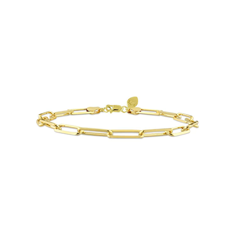 Paperclip Anklet 14kt Yellow Gold 9 inches