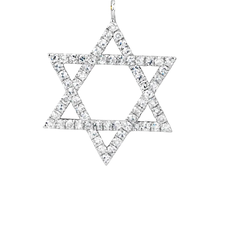 White Gold Diamond Jewish Star