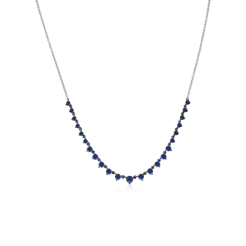 Space Black 1 Carat Blue Sapphire Necklace