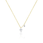 Diamond Cross And Charm Necklace