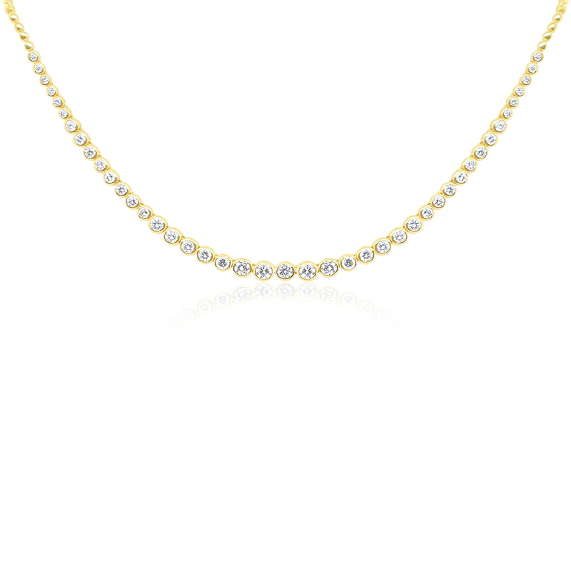 Yellow Gold Bezel Set Diamond Necklace