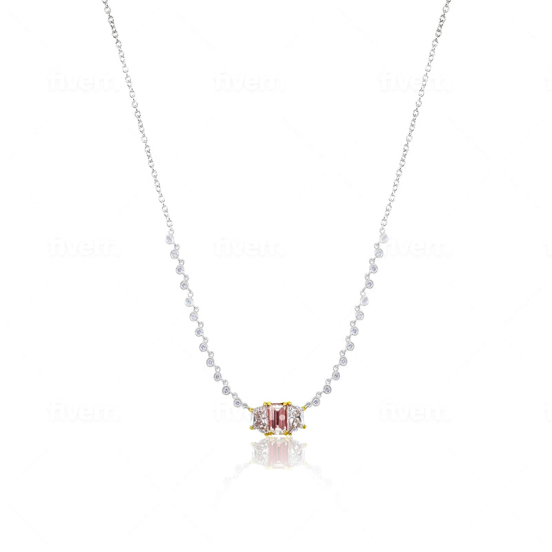 White Gold Champagne Diamond Necklace