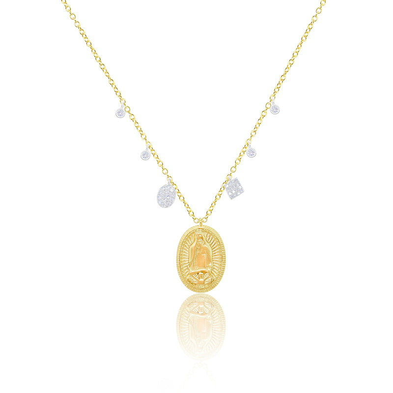 Yellow Gold Guadeloupe Necklace with Diamond bezels