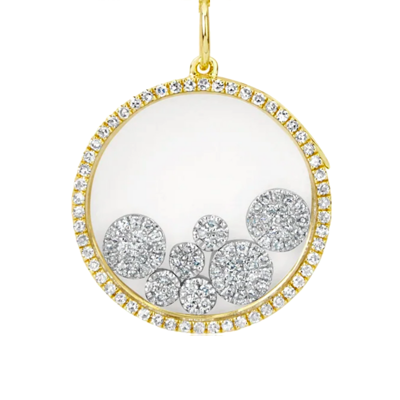 14kt Yellow Gold Diamond Disc Shaker