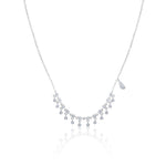 White Gold Bezel Layering Necklace