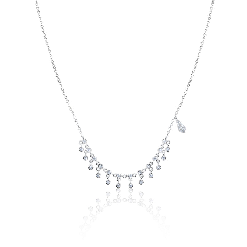 White Gold Bezel Layering Necklace