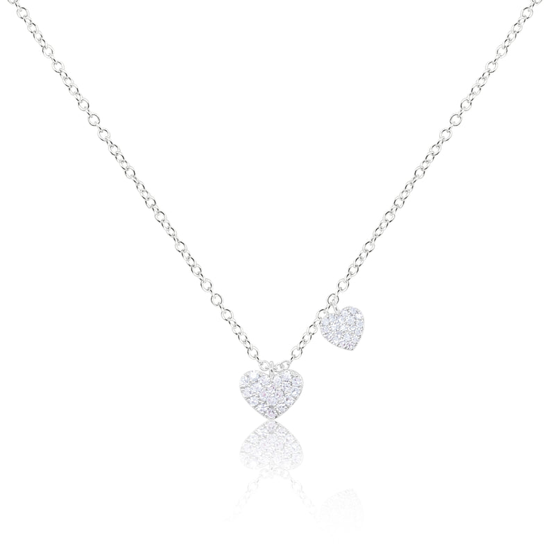 White Gold Diamond Heart Necklace IN STOCK READY TO SHIP