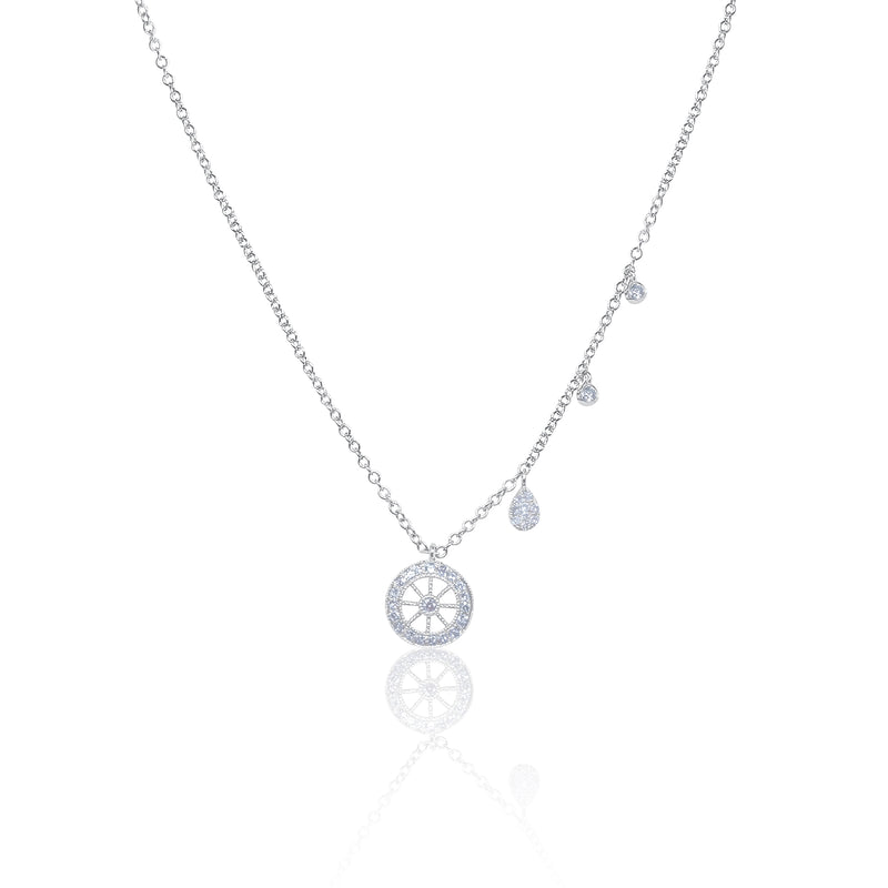 White Gold Antique Inspired Layering Necklace-ONLINE EXCLUSIVE
