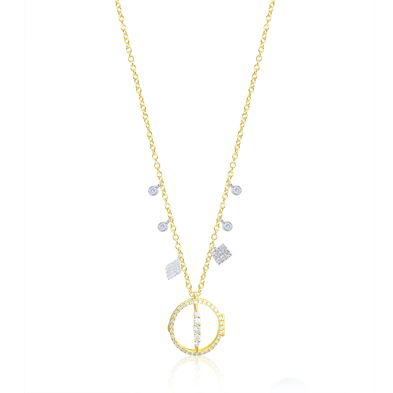 Empty Yellow Gold Gemstone Locket Necklace