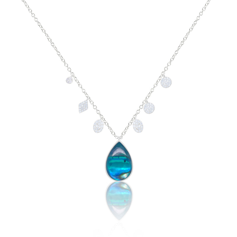 White Gold Charm Shell Necklace
