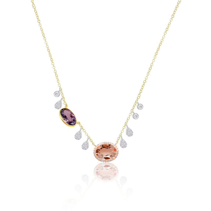Tanzanite and Morganite Necklace