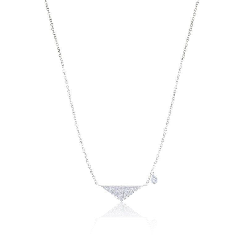 White Gold Diamond Triangle Necklace