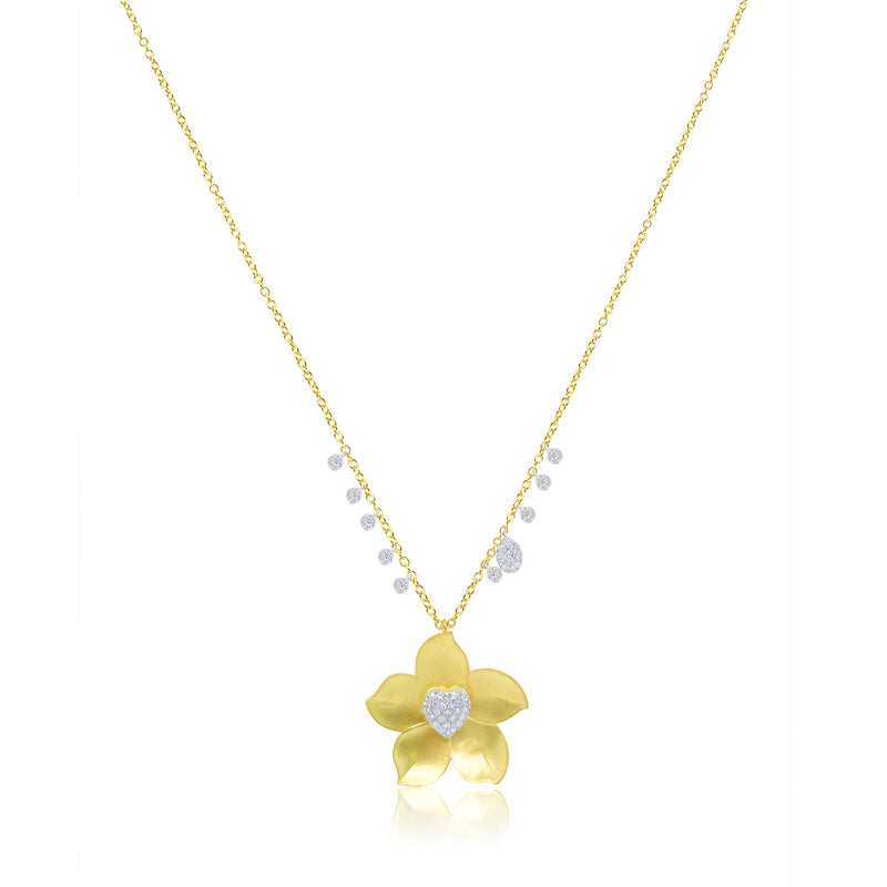Yellow Gold Flower Necklace